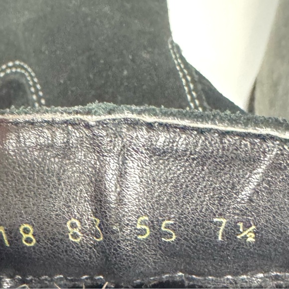 PALMROTH Women’s Sz 7.5 Suede Leather Booties Ankle Boots Two Tone Black & Grey - Picture 9 of 10